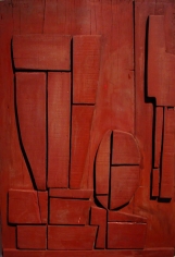Augusto Torres, Red Relief, 1960. Painted wood, 27 x 18 1/2 in.