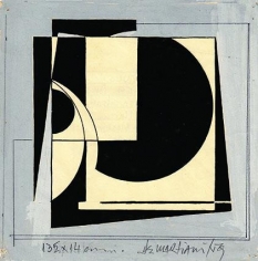 Hugo De Marziani, Untitled, 1959. Tempera on paper, 13 1/2 x 14 cm.