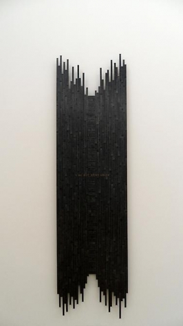 Pedro Tyler, Edge, 2012, wooden rulers, 96.5&quot; x 25.6&quot; x 2.3&quot;