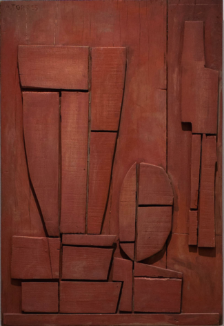 Augusto Torres, Red Relief, 1960. Painted wood, 27 x 18 1/2 in. / 37.7 x 25.4 cm.