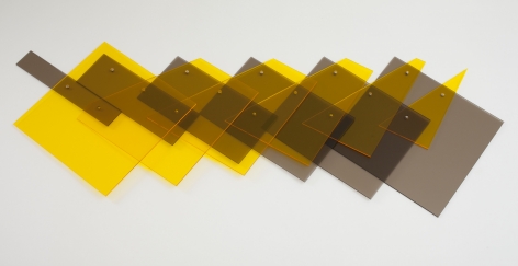 Marta Chilindr&oacute;n, Sliding Square, 2015. Acrylic. 25&frac12; x 71&frac14; in. (variable dimensions).&nbsp;