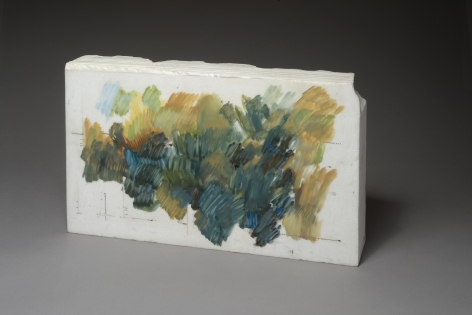 Marie Orensanz. Untitled, 1987-1988. Drawing and relief on marble, 13 3/8 x 21 1/4 x 3 15/16 in. (34 x 54 x 10 cm.)