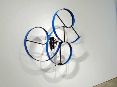 Pedro de Movellan, Cumulus, 2006. Powder coated aluminum and brass, stainless steel, off the wall 16 in. / 40.6 cm. Swing 80 in. / 203.2 cm.