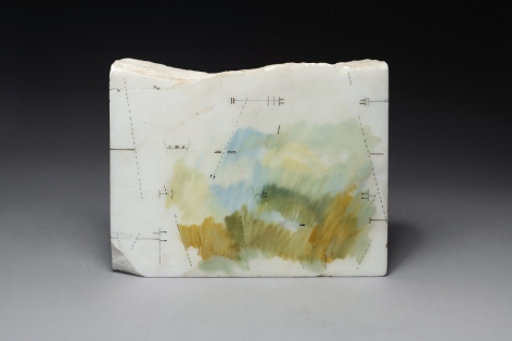 Untitled, 1988,&nbsp;Drawing and paint on marble,&nbsp;7 7/16 x 9 7/16 x 1 9/16 in. (19 x 24 x 4 cm.)