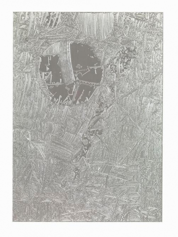 Marco Maggi, Kitchen Circuit, 2008. Engraving on aluminum foil, 28 x 22 in.  / 71 x 55.8 cm.