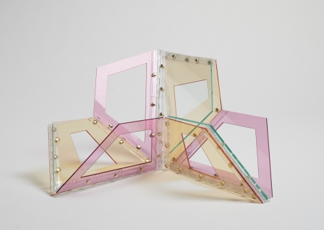 Marta Chilindr&oacute;n, Hollow 9 Trapezoids,&nbsp;Arcylic and hinges. Dimensions variable.