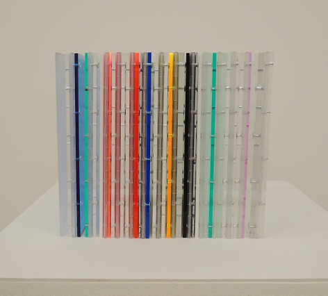 Marta Chilindron, Cube 12 Multicolor, 2014. Acrylic, 12 in. x 12 in. x 12 in.