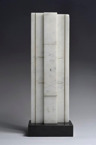 Marie Orensanz, condensar, 1986. Drawing and mixed media on marble, 19 11/16 in. x 7 1/16 in. x 2 in.