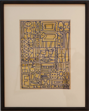 Francisco Matto, Constructivo en amarillo y azul, 1962. Magic marker on paper, 15 x 11 in. / 38 x 28 cm.
