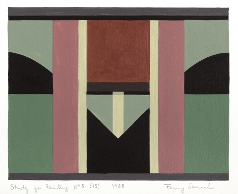 Fanny San&iacute;n,&nbsp;Study for Painting No. 5 (15), 1988,&nbsp;1988,&nbsp;Acrylic on paper,&nbsp;18 3/4 x 20 3/4 in. (47.6 x 52.7 cm.)